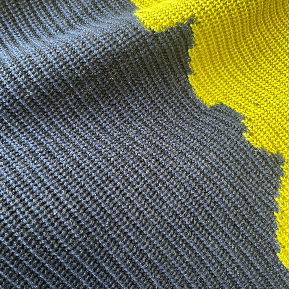 Hanifa Yellow and Blue Long Sleeve Bodycon Dress - Picture 7 of 16